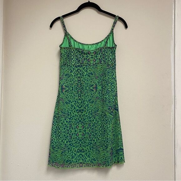 Brave Soul Green Animal Print Cami Mini Dress XS & SMALL - Picture 3 of 4